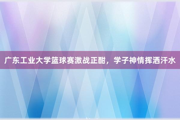 广东工业大学篮球赛激战正酣，学子神情挥洒汗水